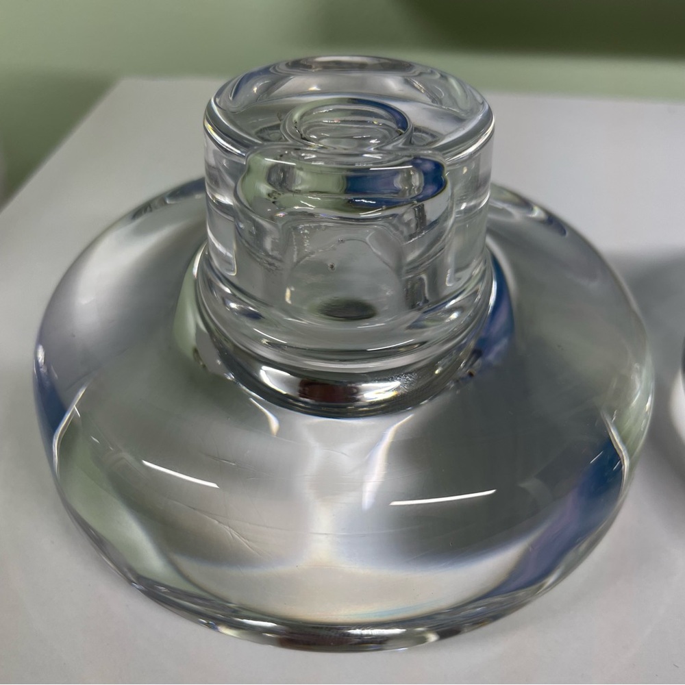 SOLD 2 Dansk Jens Quistgaard Mushroom Votive Candle Holders Lead Crystal Glass - Picture 9 of 13